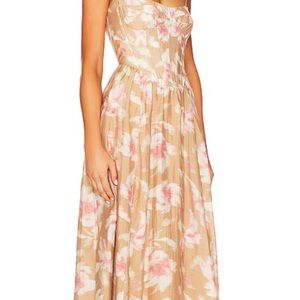 Bardot Lola Corset Midi Dress in Pink Haze